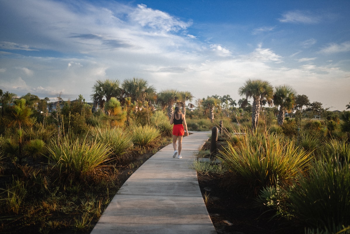 Persona caminando en naturaleza